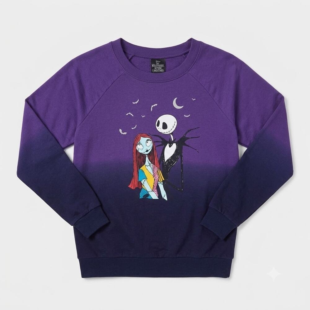 Nightmare Before Christmas Soft Sweatshirt Pajama Top Purple Womens Small